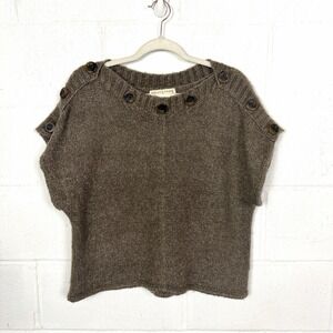 Kenji Wool Mohair Sweater Size S Brown Chunky Oversized Fuzzy Granola Goblin